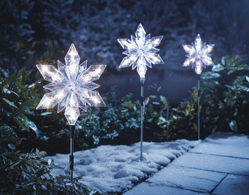 Led snowflake garden stake - snowflake,