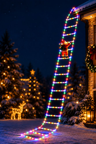 8ft christmas ladder - christmas, lights
