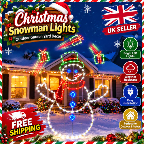 Christmas snowman led - christmas, lights